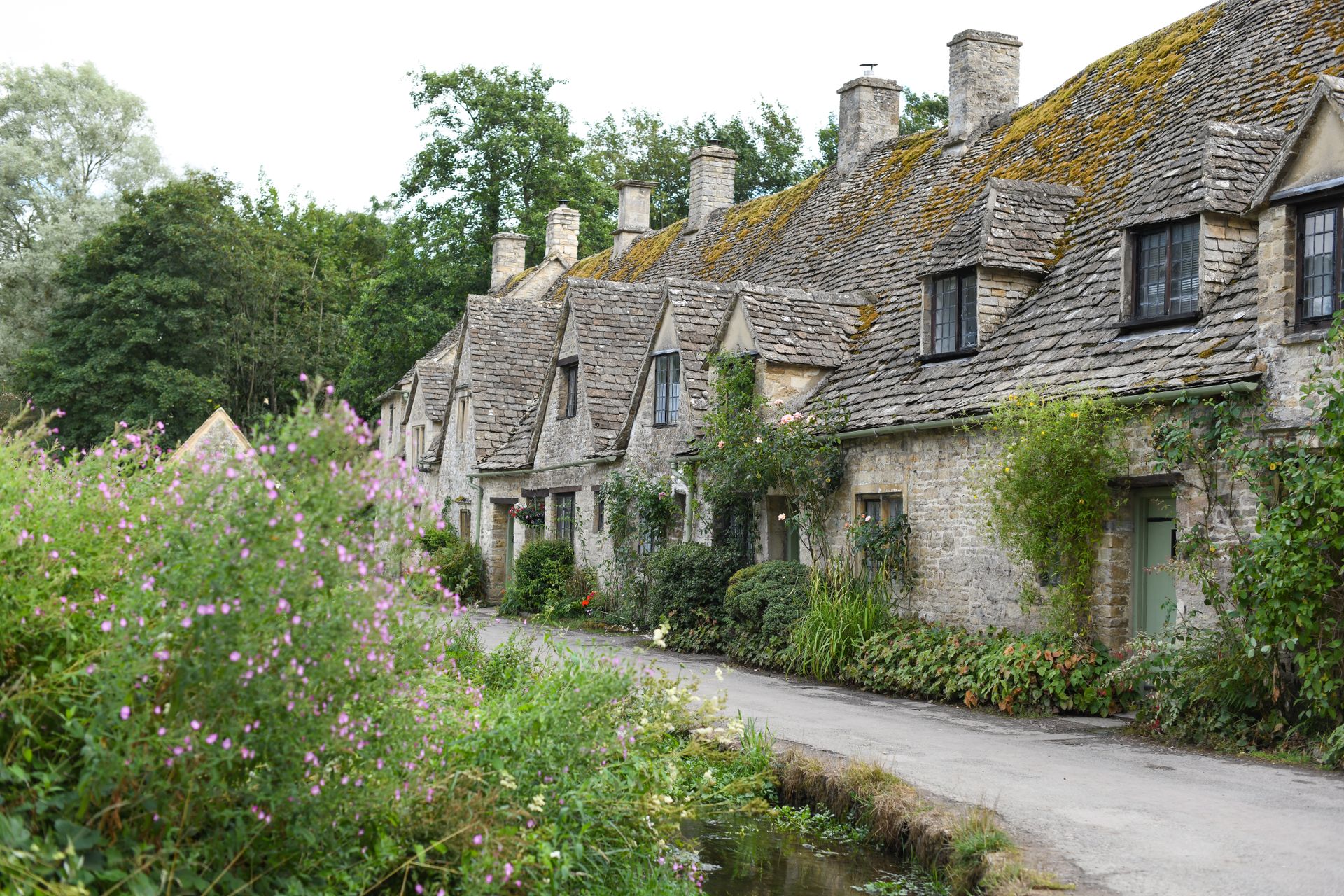 Stone cottages and gardens, illustrative village photography