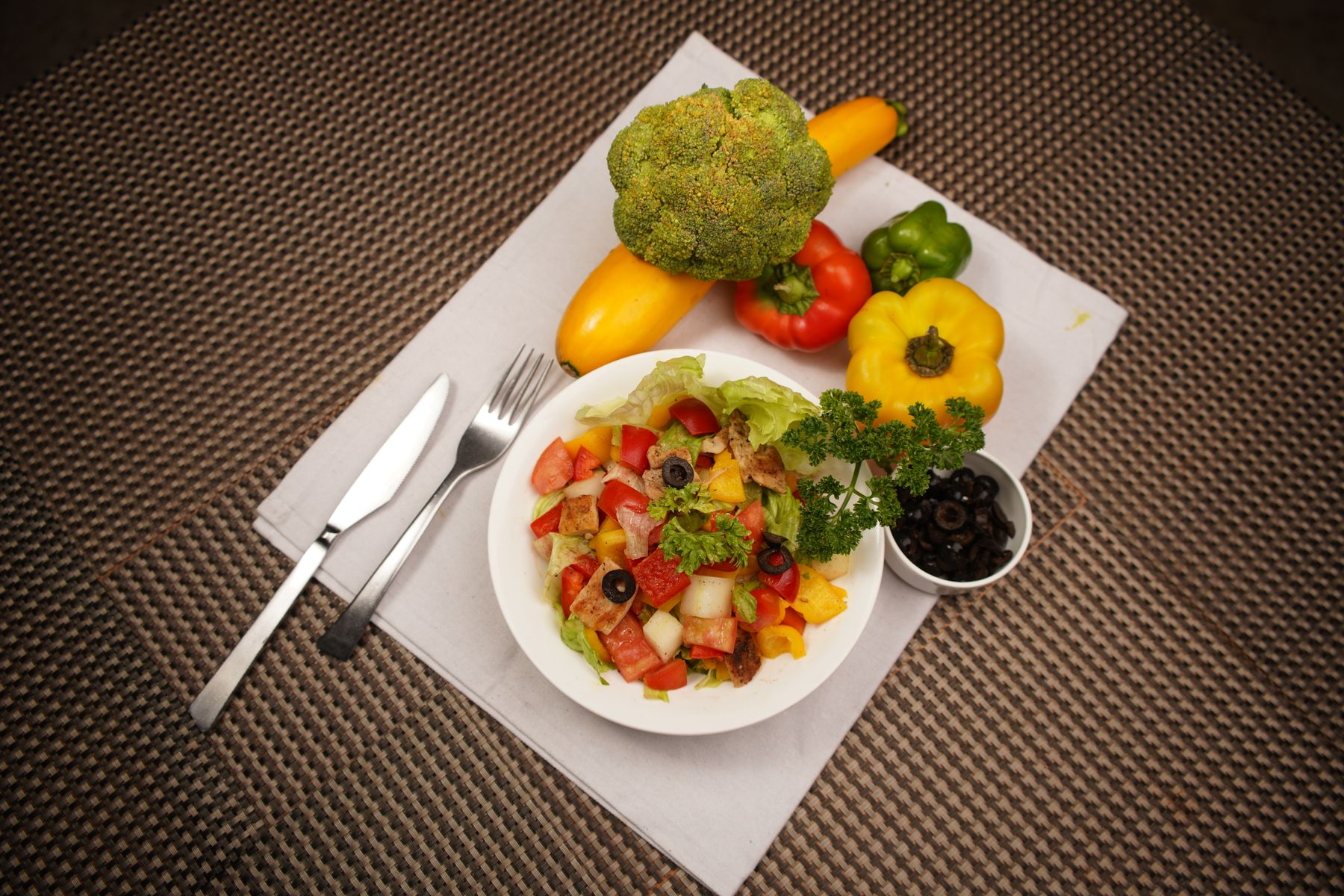A colourful vegetable salad