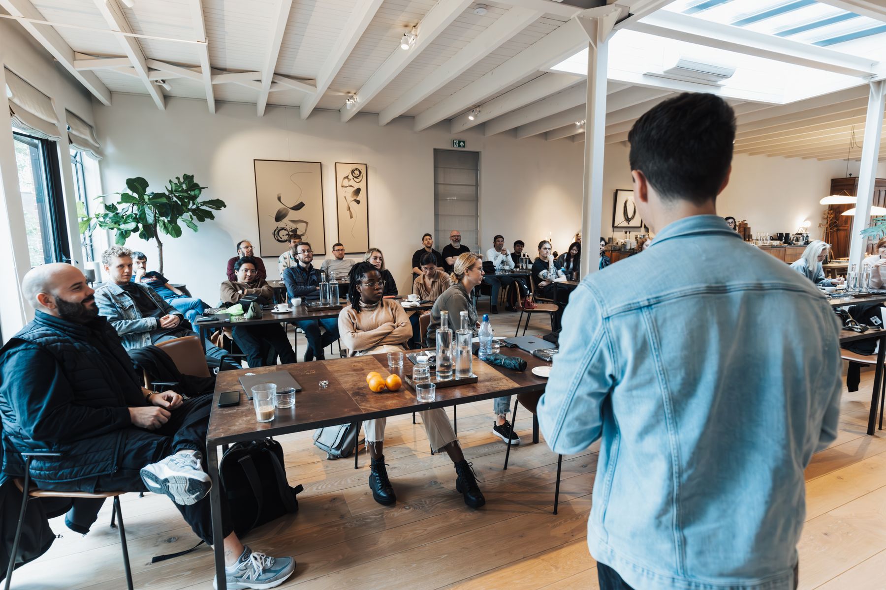 A group of people at a workshop