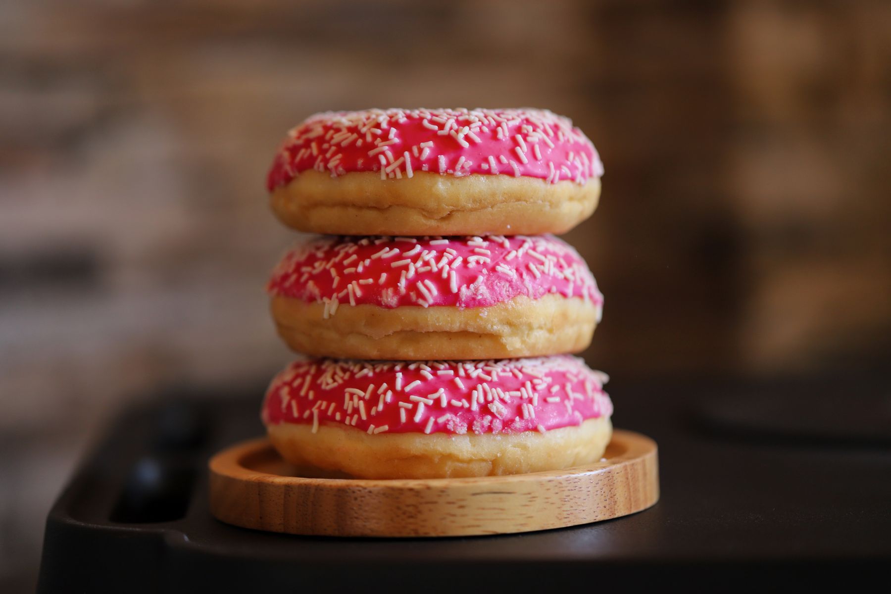 Pink doughnuts with sprinkles
