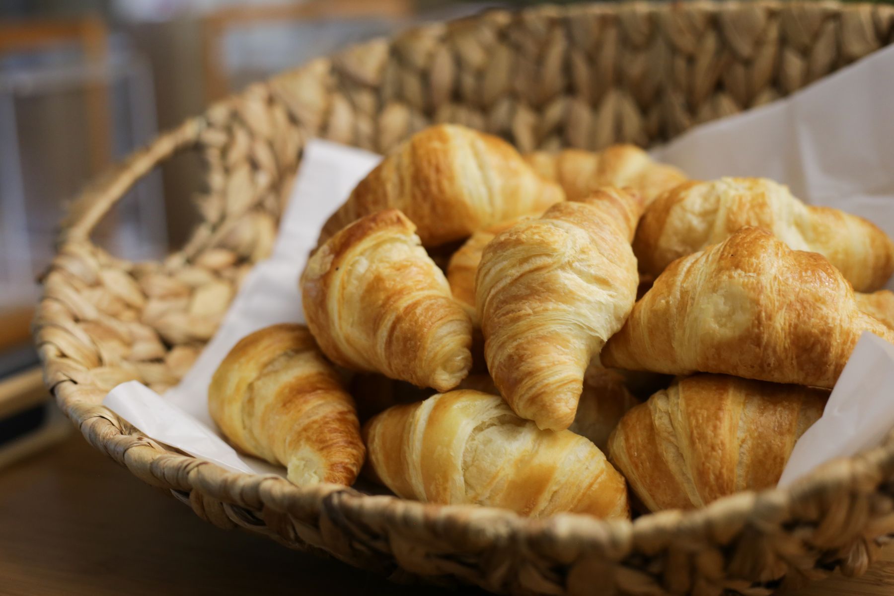 A basket of croissants