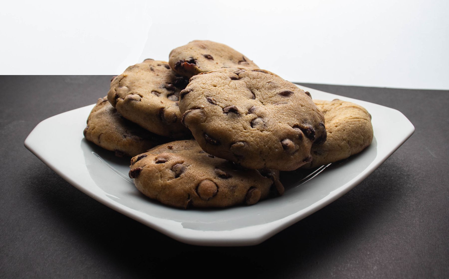 Chocolate chip cookies on a plate
