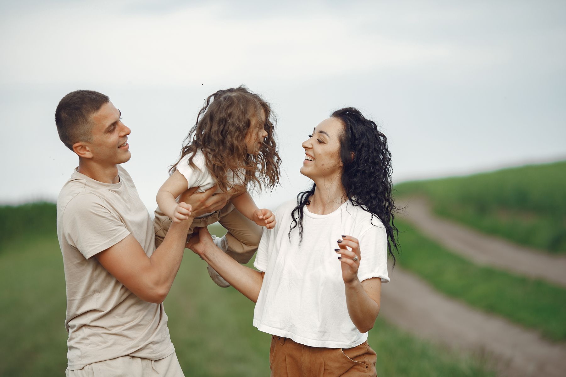 Parents spending time with their child